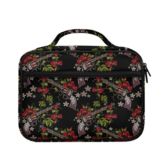 Guns And Flowers Pattern Print Briefcase Bible Bag
