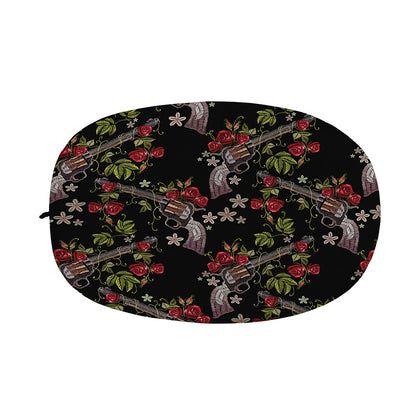 Guns And Flowers Pattern Print Car Side Mirror Covers