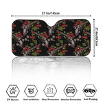 Guns And Flowers Pattern Print Car Windshield Sun Shade