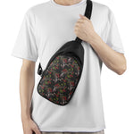 Guns And Flowers Pattern Print Chest Bag