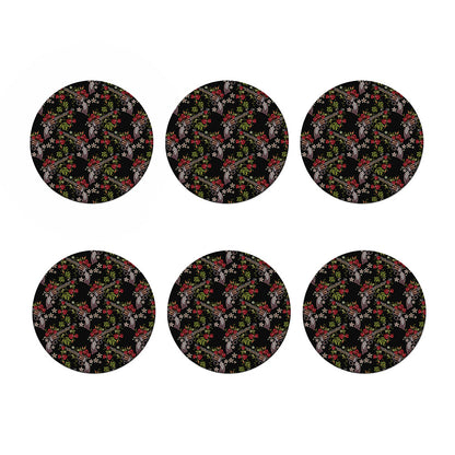 Guns And Flowers Pattern Print Coaster Set