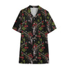 Guns And Flowers Pattern Print Cotton Hawaiian Shirt