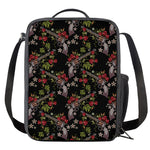 Guns And Flowers Pattern Print Crossbody Lunch Bag