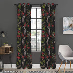 Guns And Flowers Pattern Print Curtain