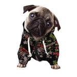 Guns And Flowers Pattern Print Dog Zip Up Hoodie