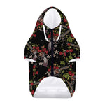 Guns And Flowers Pattern Print Dog Zip Up Hoodie