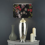 Guns And Flowers Pattern Print Drum Lamp Shade