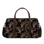 Guns And Flowers Pattern Print Duffle Bag