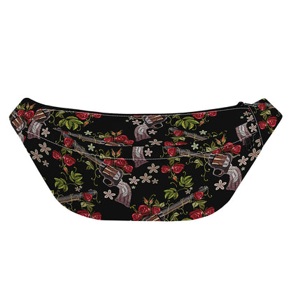 Guns And Flowers Pattern Print Fanny Pack