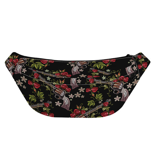 Guns And Flowers Pattern Print Fanny Pack