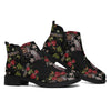 Guns And Flowers Pattern Print Flat Ankle Boots