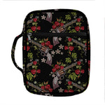 Guns And Flowers Pattern Print Front Pocket Bible Bag