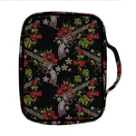 Guns And Flowers Pattern Print Front Pocket Bible Bag