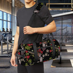 Guns And Flowers Pattern Print Gym Bag
