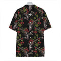 Guns And Flowers Pattern Print Hawaiian Shirt