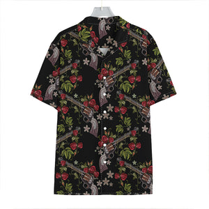 Guns And Flowers Pattern Print Hawaiian Shirt