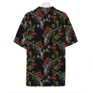Guns And Flowers Pattern Print Hawaiian Shirt
