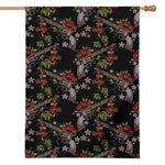 Guns And Flowers Pattern Print House Flag
