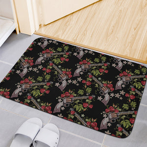 Guns And Flowers Pattern Print Indoor Door Mat