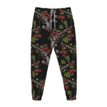 Guns And Flowers Pattern Print Jogger Pants