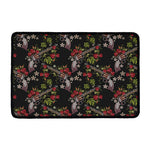 Guns And Flowers Pattern Print Kitchen Mat