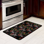 Guns And Flowers Pattern Print Kitchen Mat