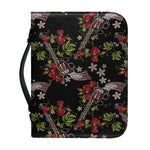 Guns And Flowers Pattern Print Leather Bible Cover