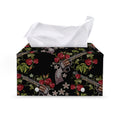 Guns And Flowers Pattern Print Leather Tissue Box Cover