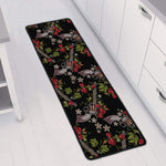 Guns And Flowers Pattern Print Long Kitchen Mat
