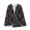 Guns And Flowers Pattern Print Long Sleeve Short Coat