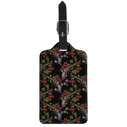 Guns And Flowers Pattern Print Luggage Tag