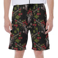 Guns And Flowers Pattern Print Men's Beach Shorts