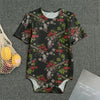 Guns And Flowers Pattern Print Men's Bodysuit