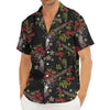 Guns And Flowers Pattern Print Men's Deep V-Neck Shirt