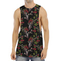 Guns And Flowers Pattern Print Men's Muscle Tank Top