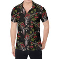Guns And Flowers Pattern Print Men's Shirt