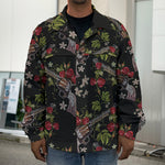 Guns And Flowers Pattern Print Men's Shirt Jacket