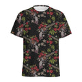 Guns And Flowers Pattern Print Men's Athletic T-Shirt