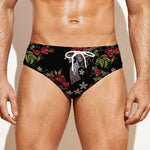 Guns And Flowers Pattern Print Men's Swim Briefs