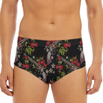 Guns And Flowers Pattern Print Men's Triangle Swim Briefs