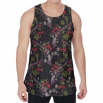 Guns And Flowers Pattern Print Men's Velvet Tank Top