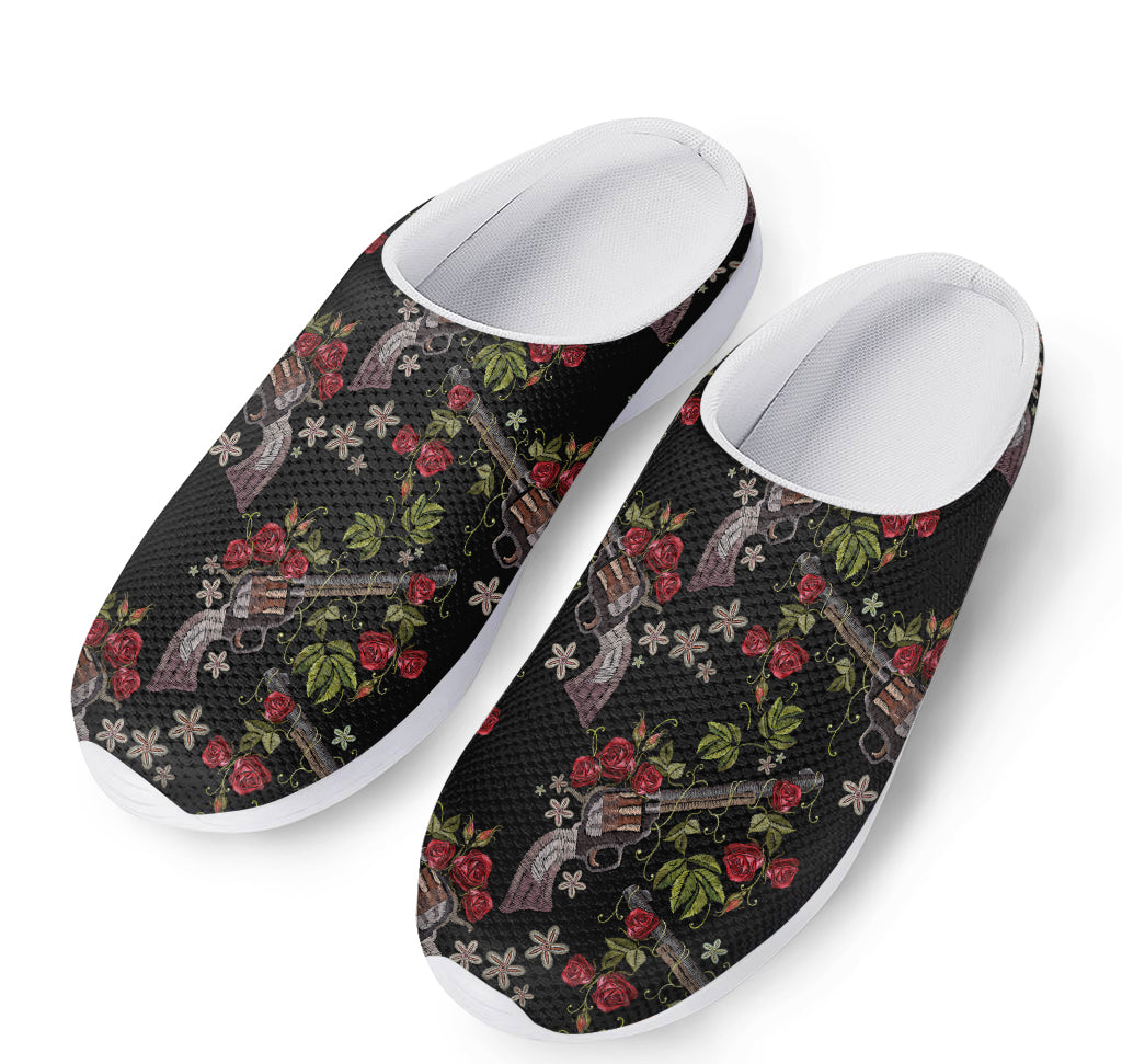 Guns And Flowers Pattern Print Mesh Casual Shoes