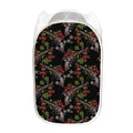 Guns And Flowers Pattern Print Mesh Laundry Hamper