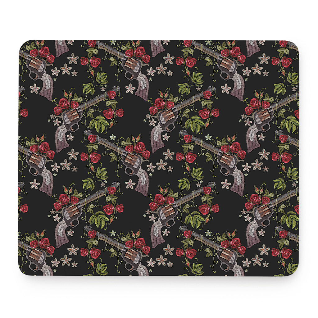 Guns And Flowers Pattern Print Mouse Pad