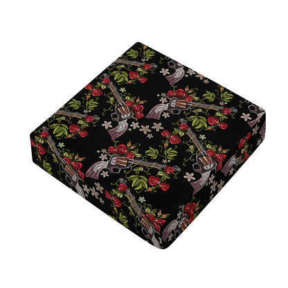 Guns And Flowers Pattern Print Outdoor Seat Cushion Cover