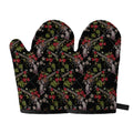 Guns And Flowers Pattern Print Oven Mitts