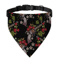 Guns And Flowers Pattern Print Over The Collar Dog Bandana