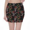 Guns And Flowers Pattern Print Pencil Mini Skirt