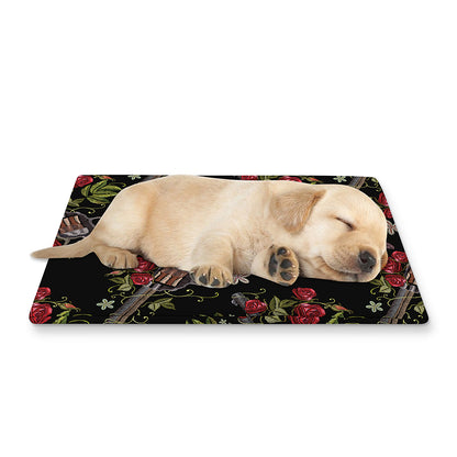 Guns And Flowers Pattern Print Pet Cooling Mat Cover