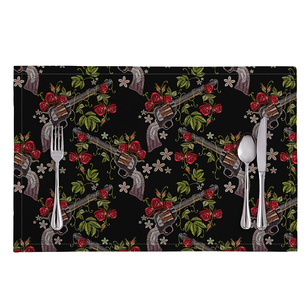 Guns And Flowers Pattern Print Placemat